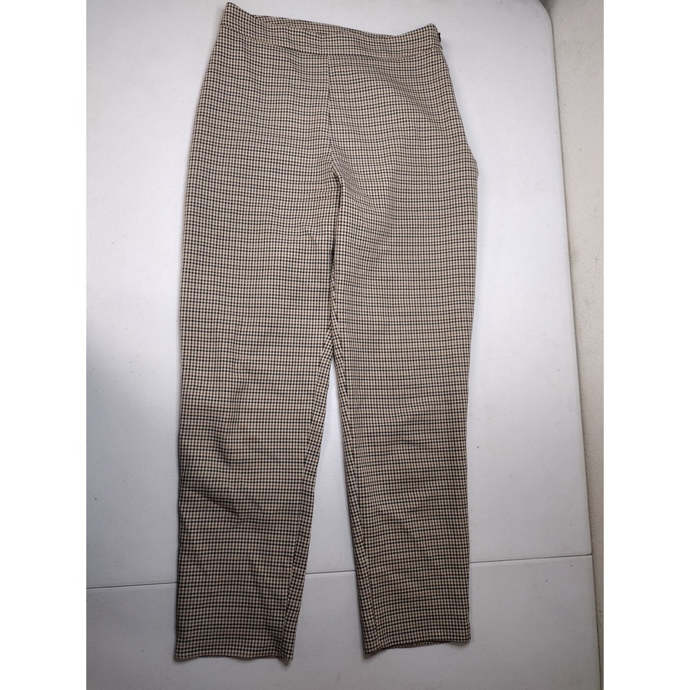 Nobody's Child Houndstooth High Waisted Slim Trousers Brown Black UK 8 US 4